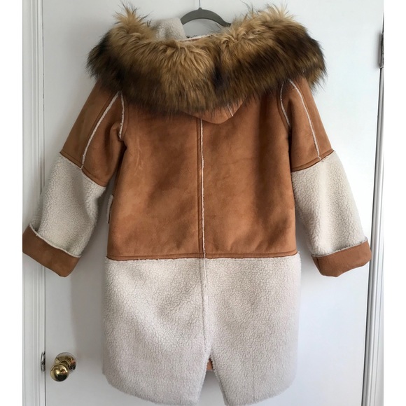 Zara Faux Suede and Shearling Coat - Picture 7 of 8